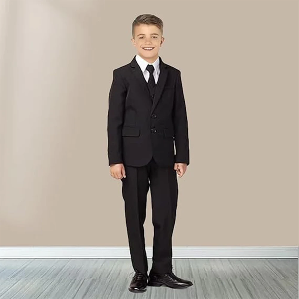 

Boy's Suit Single Breasted Notch Collar Jacket 3 Piece Formal Suit for Teenager Boys Luxury Children Uniform Kids White Sets