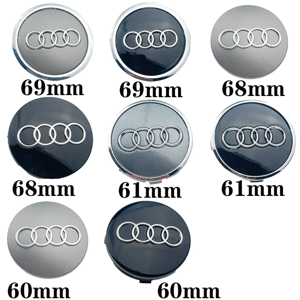 4pcs Wheel Center Caps 60mm 61mm 68mm 69mm Car Styling Wheel Center Cap Hub Covers Badge 4B0601170 For Audi A3 A4 A5 A6 A7 A8 S4 S6 Accessories