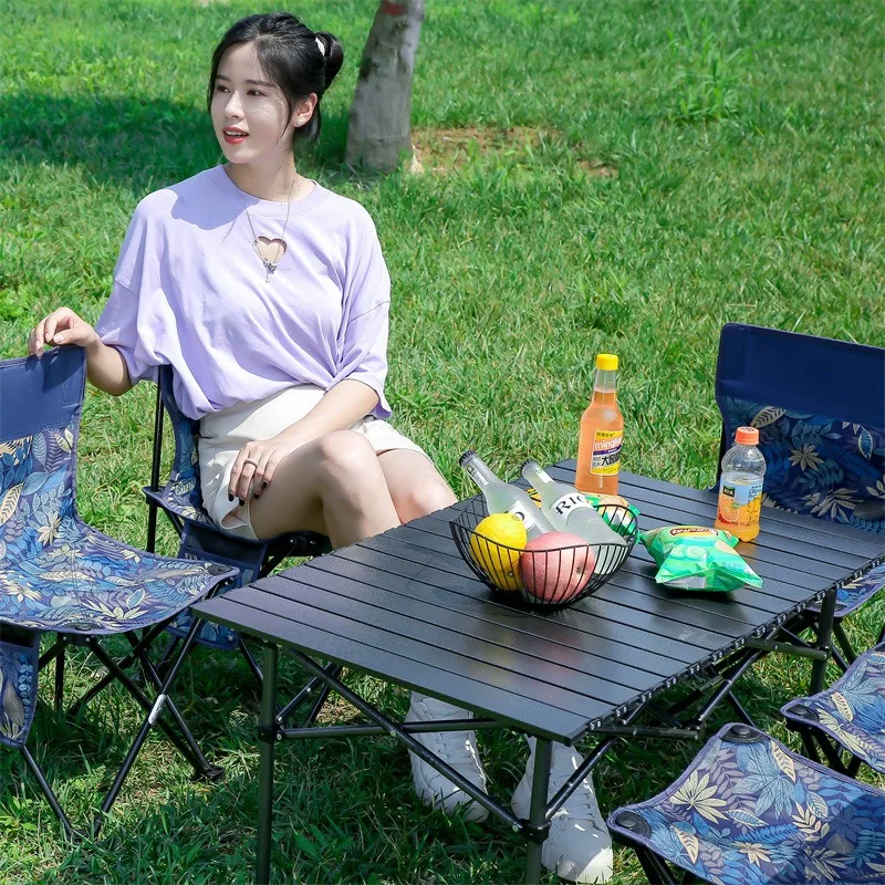 대형 휴대용 접이식 캠핑 테이블, 경량, 캠핑 하이킹 피크닉 바비큐 해변 여행에 적합 