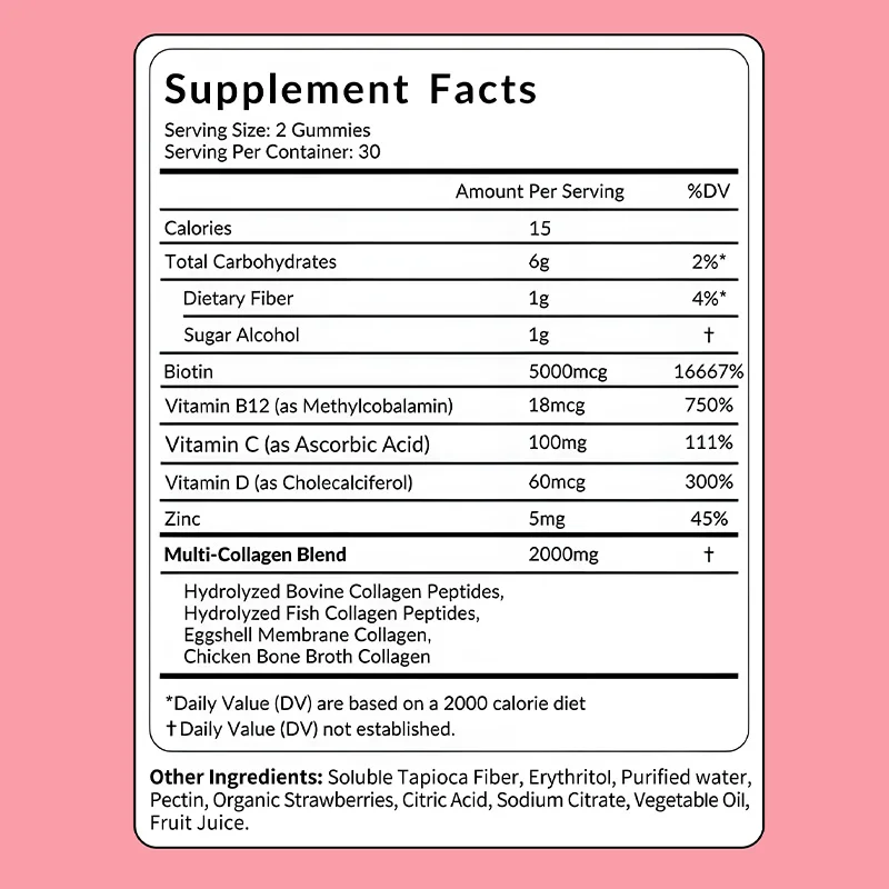 Sugar Free Hydrolyzed Collagen Gummies with Vitamins