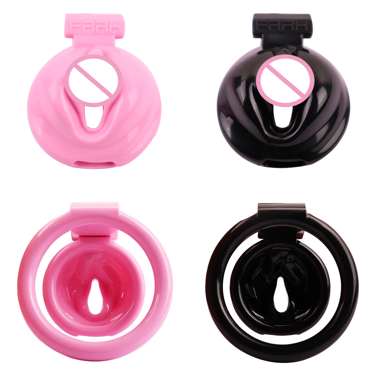 FRRK ABS Pussy Male Chastity Cage 4 Penis Rings Lock Cock Harness Belt BDSM Sex Toys For Men Femboy 18+ penis chastity cage chastity lock sex toy chastity cage accessory penis cock ring