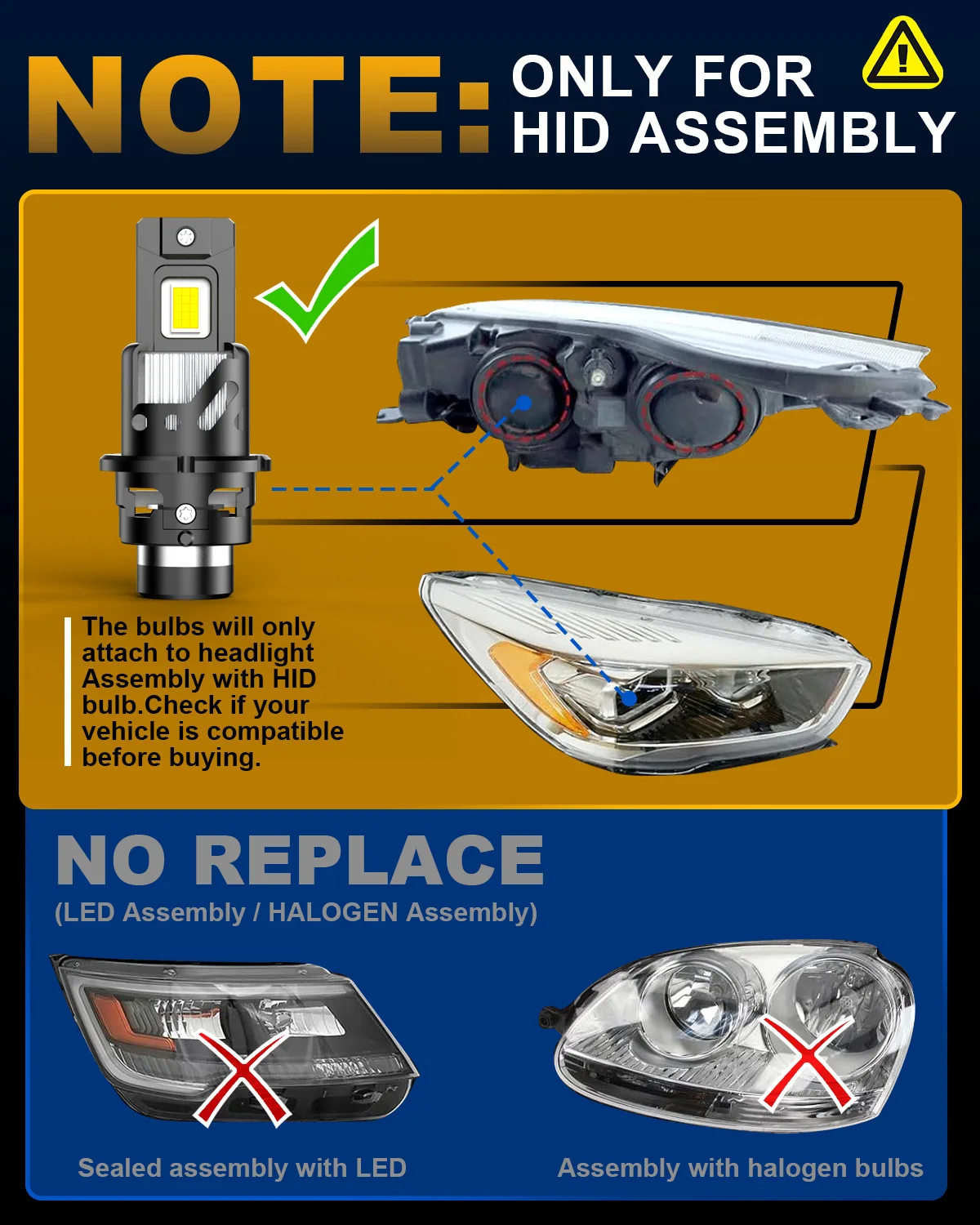 KATUR 2개입 D2S D4S LED 자동차 헤드라이트 전구 초고휘도 HID 교체용 백색 주간 주행등 팬 포함 캔버스 플러그 앤 플레이