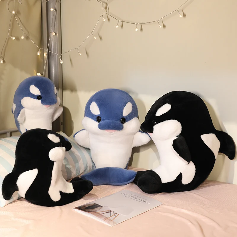 35CM Cartoon Killer Whale Plush Toy Stuffed Soft Animal Whale Pillow Cushion Lovely Creative Birthday Gift