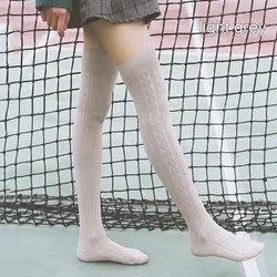Cozy Thermal Over - the - Knee Knit Socks for Women - Warm and Stylish Winter Wear (Light grey)