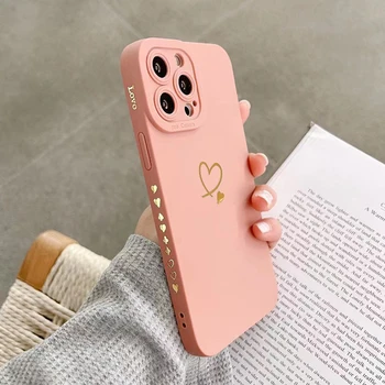 Colorful Love Heart Silicone Phone Case For iPhone 16 15 14 Pro Max 11 12 13 Pro Max X XR XS Max 7 8 Plus 16E SE 2020 Soft Cover