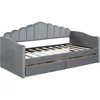 Elegant Twin Size Upholstered Daybed with 2 Drawers and USB Charging Ports, No Box-Spring Needed (Gray) Children's Sofas 5