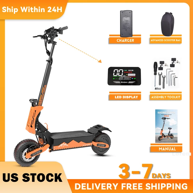 5600W Adult Electric Scooter Dual Motor Top Speed 46MPH,60V27AH, 11-inch Off-Road Tires Sport Folding eScooter 1