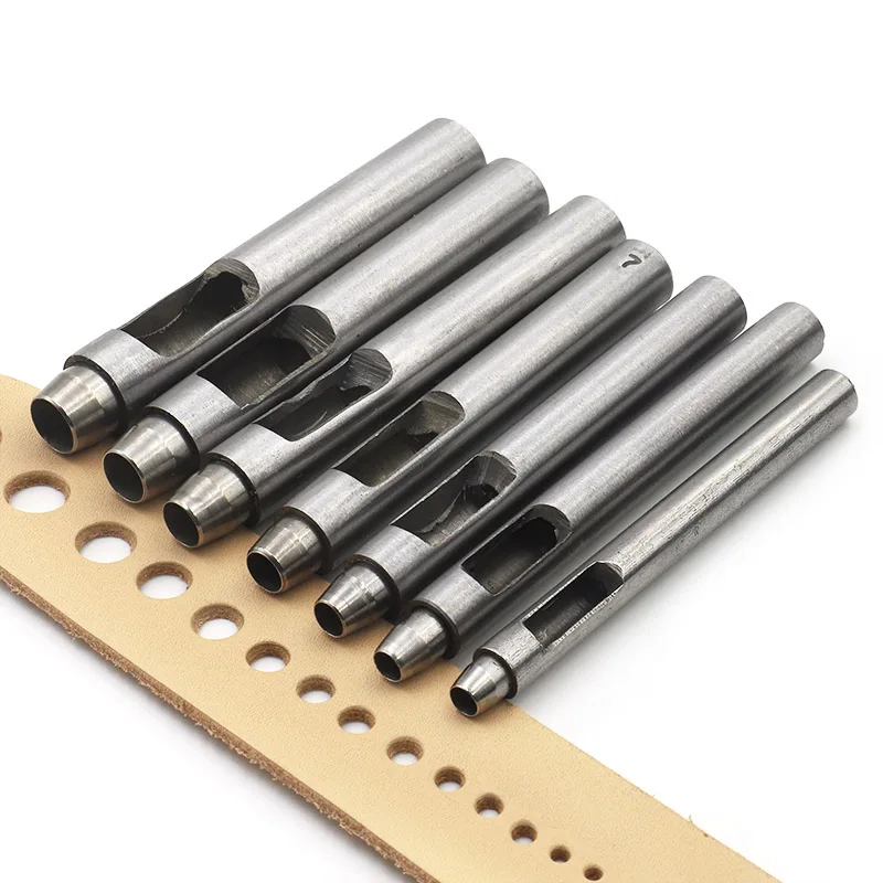 DIY Leather Hole Punch Cutter 0.5mm-10mm Leather Working Tools for Watch Bands Belts Canvas Paper Round Hollow Hole leather craft tools leather punches