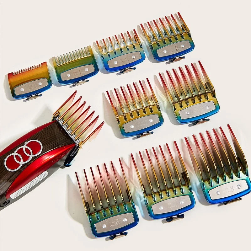 10PCS Professional Hair Clipper Metal Clip Guides Limit Combs Guards for WAHL Clippers 3