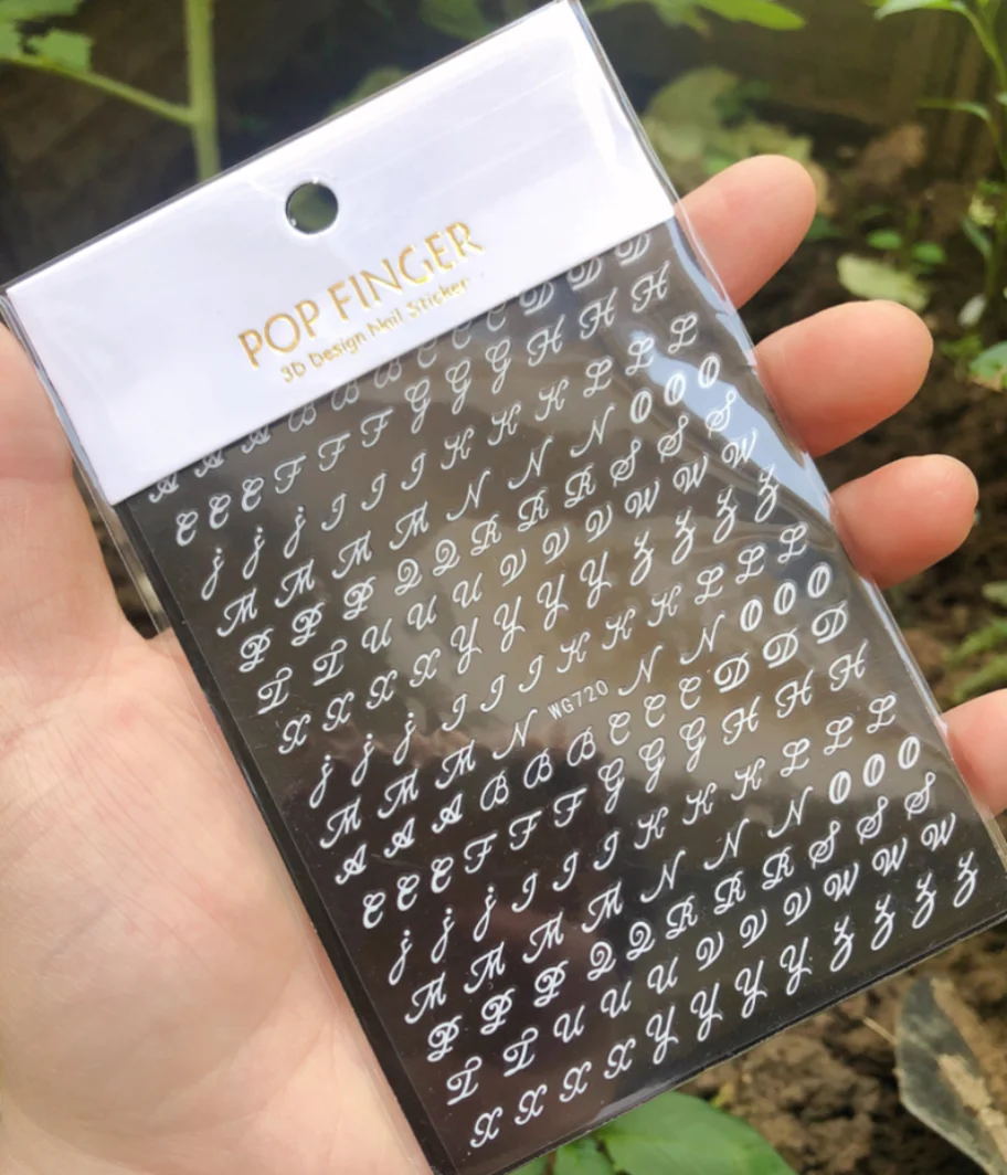 Nail Stickers Roman 26 Alphabet Letter Number Uppercase