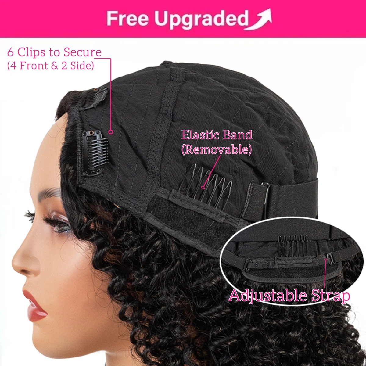 40 Inch V Part Deep Wave Wig Human Hair No Leave Out Upgrader Glueless 200 Density Kinky Curly V Shape Wigs Beginner Friendly 5