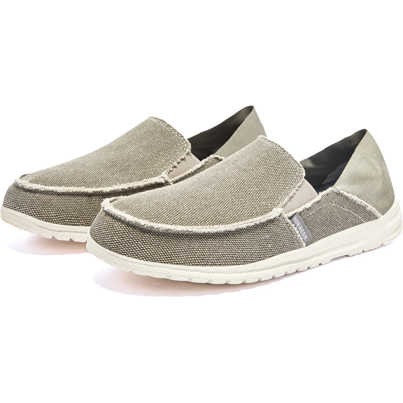 HOBIBEAR Slip On Loafer for Men Zero Drop Canvas Loafer lightweight Flat Boat Shoes 5