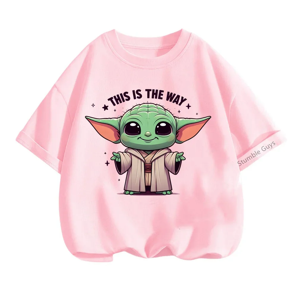 Boys Yoda T Shirt Girls Kids Children Tops Tshirt Short Sleeves Summer Baby Yoda Clothes Print Cartoon Tee Child Clothing 4
