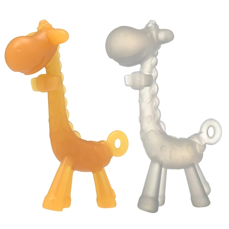 

Baby Teether Toy Nursing Teething Toy Newborn Molar Chew Toy Silicone Giraffe Soothing Teether Educational Sensory Toy X90C