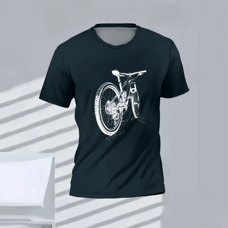 

Sports T-Shirts Bicycle Pattern Men Top Short Sleeve The Cycling Enthusiast'S Essential Short Sleeve Tee Crew Neck Short Sleeve