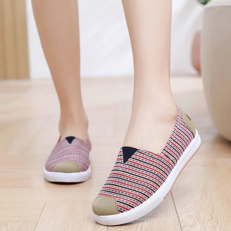 

Cresfimix Fashion Sweet Light Weight Stripe Flat Shoes for Women Lady Casual Comfort Spring Summer Office Anti Skid Loafer A1198