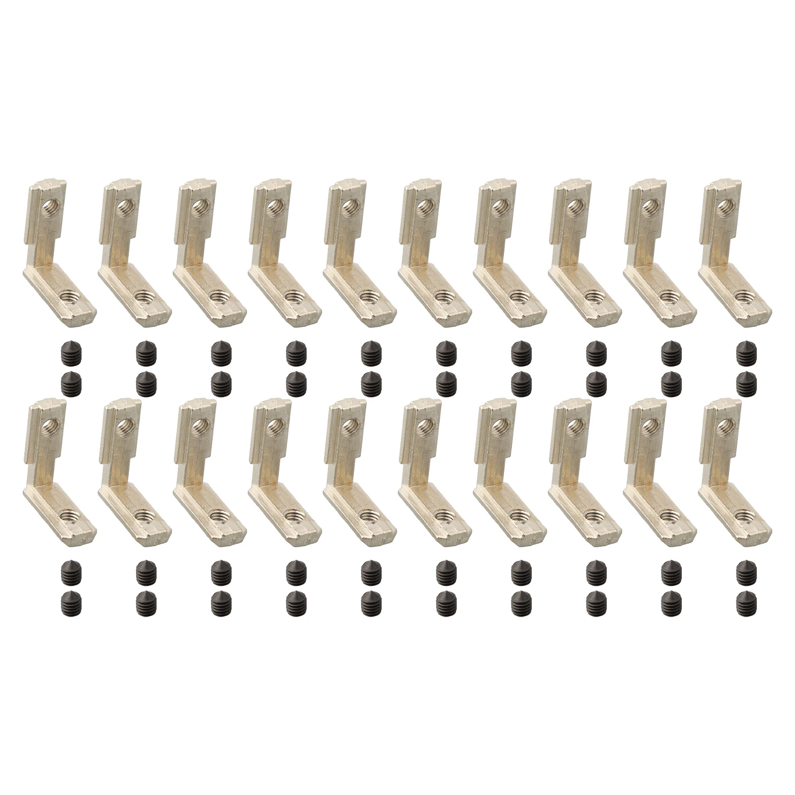 

20X T Slot Aluminum Profile L-Shape Brackets 90° Inner Connector 2020 Hardwar Corner Bracketsgood Rust Resistance