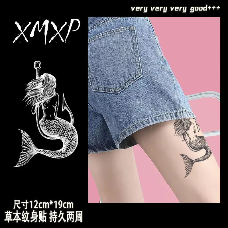 

Водостойкая прочная искусственная тату-наклейка в виде Русалочки, искусственная татуировка для женщин, милые, крутые, сексуальные, Детские татуировки, оптовая продажа, милые