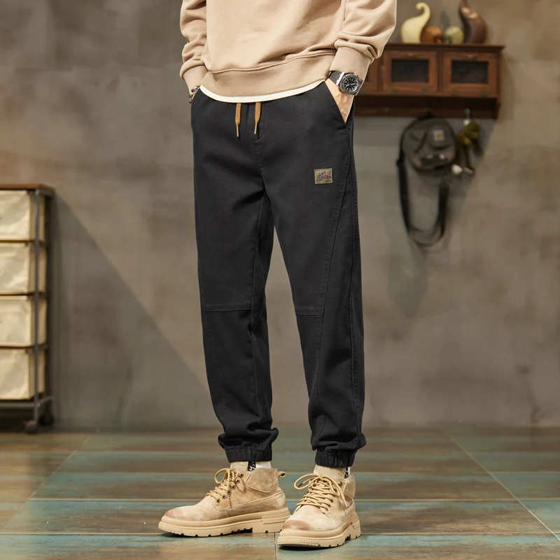 Description Picture 3 of item2024 Denim inspired Spring and Autumn Casual Hot Selling Leggings Men's Trendy Loose Sports Pants