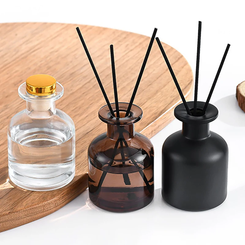 Glass Bottles Aromatherapy Diffuser Bottle 1Pcs 50ml Home Fragrance Diffuser Bottle Party Gifts Glass Container Reed Diffuser Essential Oil Bottle Oil Diffusers Sticks