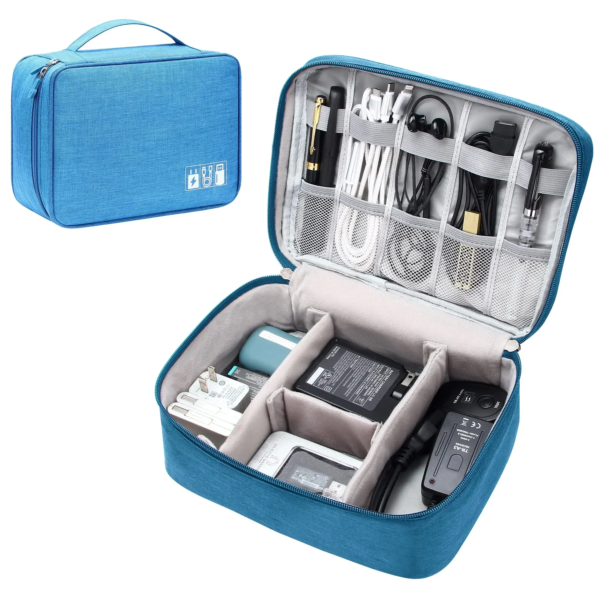 Compact Travel Organizer for Electronics and Accessories