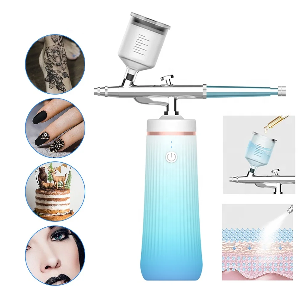High Pressure Nano Spray Face Steamer Moisturizing Beauty Water Oxygen Injector Facial Pore Cleaner Nail Skin Care Tool Airbrush 6pcs countersink drill bit set hex shank 90 degrees chamfering cutter 5 flutes chamfer drill bit nano blue coated chamfer tool