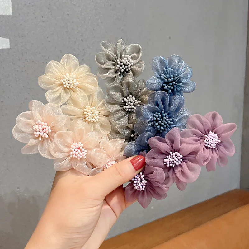 

Women Flower Camellia Hairpins Spring Hair Clip Bands Wedding Girls Ponytail Barrettes Hair Accessories Hairstyling Hairgrip