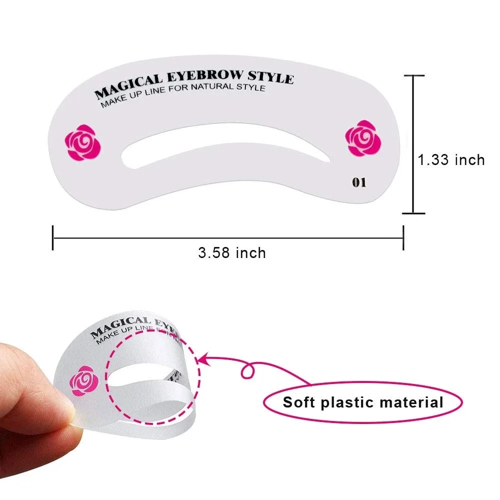 Makeup Tools Eyebrow Stencil Tool Eye Makeup Tools 24Pcs/Pack Eyebrow Stencil Kit Reusable Eyebrow Template Card Eye Makeup Beauty Tools Set