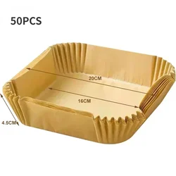 Premium Non-Stick Air Fryer & Baking Disposable Liners - 50/100pcs (50pcs-Square)