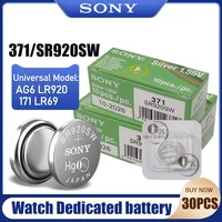 30PCS Original Sony 371 SR920SW 1.55V Silver Oxide Battery For Watch Remote Toy Button Battery 1