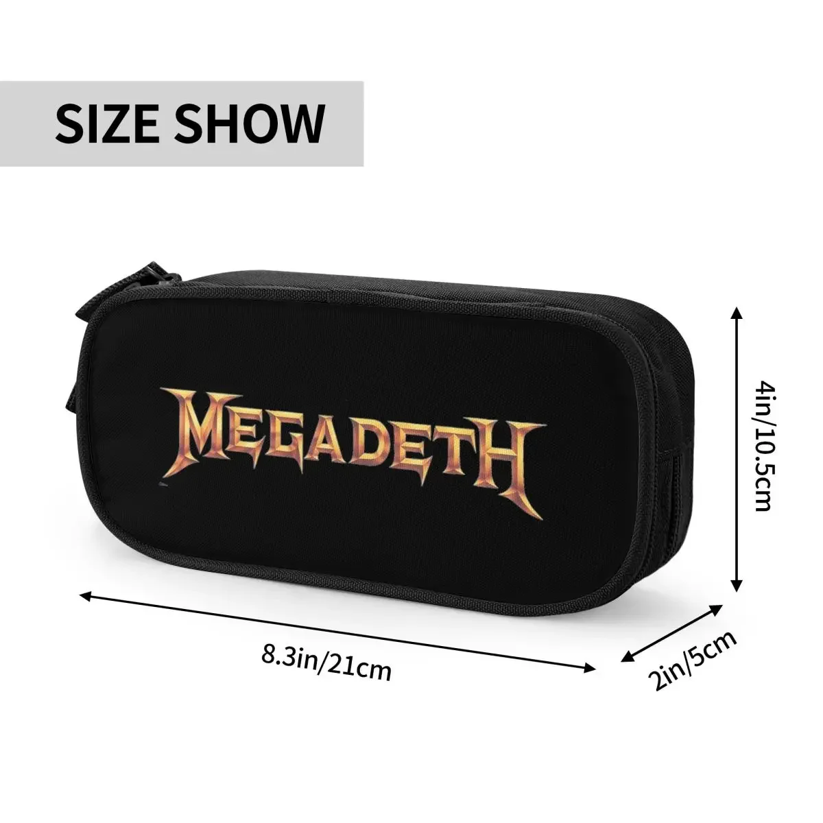 Creative Megadeths Pencil Cases Music Pencil Pouch Pen for Student Large Storage Bag Students School Zipper Accessories 6