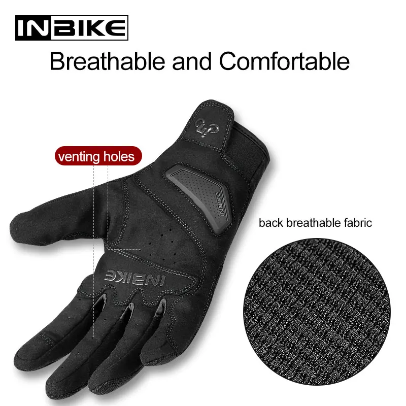 INBIKE Shockproof Motorcycle Gloves Men Breathable Motor Riding Motorcyclist's Gloves Full Finger Touch Screen Motorcross Gloves 3