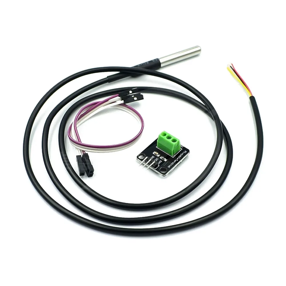 

DS18B20 Temperature Sensor Module Waterproof Temperature Sensor with Digital Sensor Cable Stainless Steel Probe for Arduino