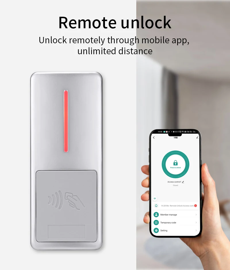 125KHZ/13.56MHZ Access Control Keypad Standalone Tuya App WG Output 10000 Card u