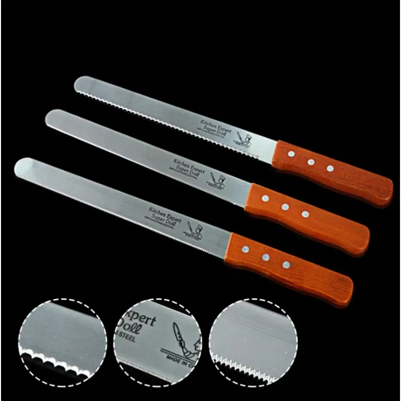 Bread Cutter 10 Inch Serrated Knife Cake Cutting Long Baguette Slicer Stainless Steel Loaf bread cutter