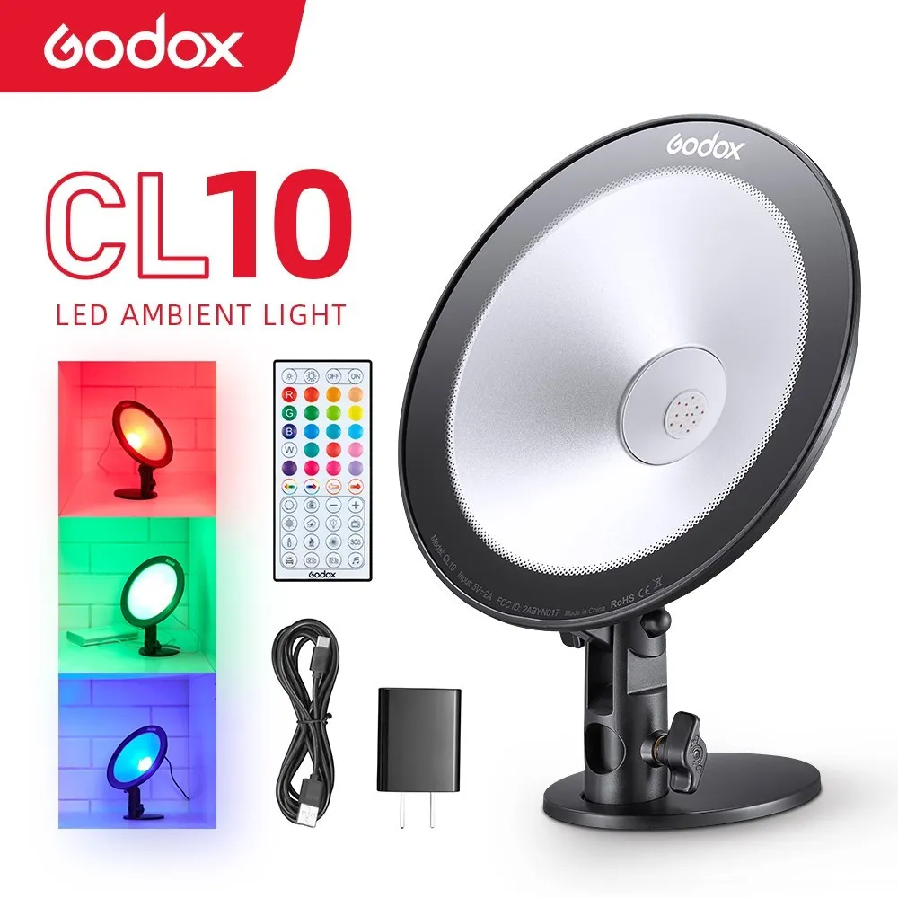 

GODOX CL10 Photography Light,LED Webcasting Ambient Light ,Selfie Ring Light Dimmable Camera Lamp For Makeup Video Live Studio