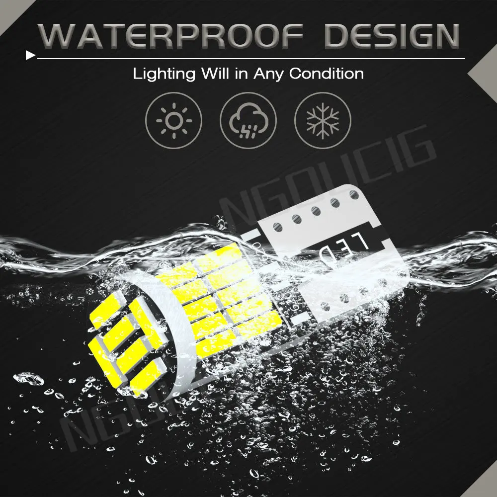 NGOUCIG 1x 26SMD Led T10 WY5W 194 Bulb W5W License Plate Read Interior Trunk Dome Signal Lamp Parking Super Bright Car Light 12V