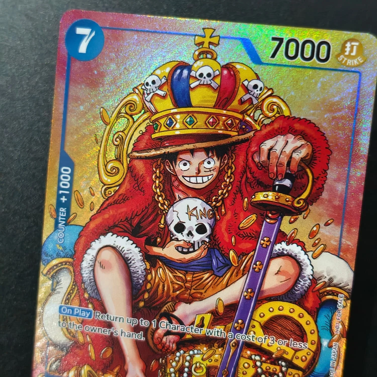DIY Proxy One Piece TCG English P-043 Monkey.D.Luffy Convention Promo 2024 Blue Anime Game Collection Card Toy