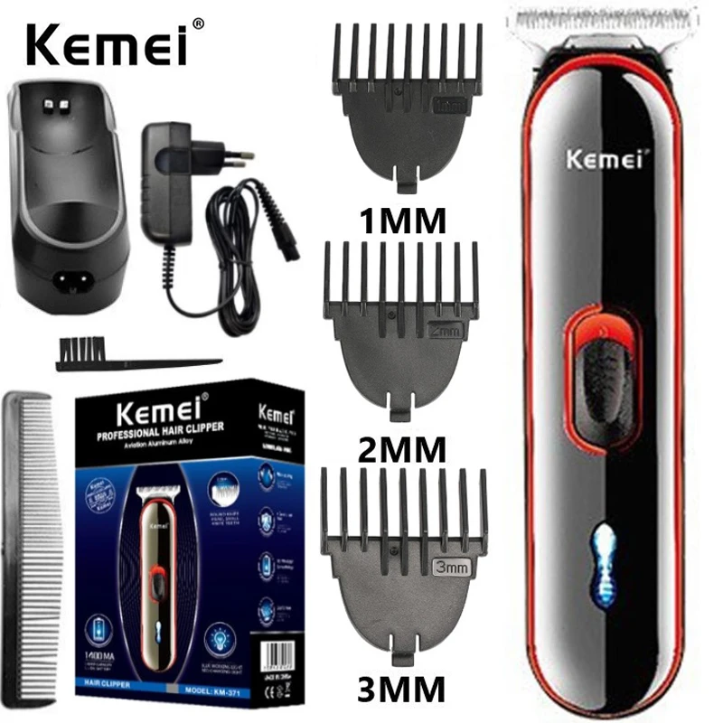 

Kemei-371 Hair Clippers Men Professional Barbershop Rechargeable Cordless Haircut Machine 2 Hours Fast Charging Shaving Machine