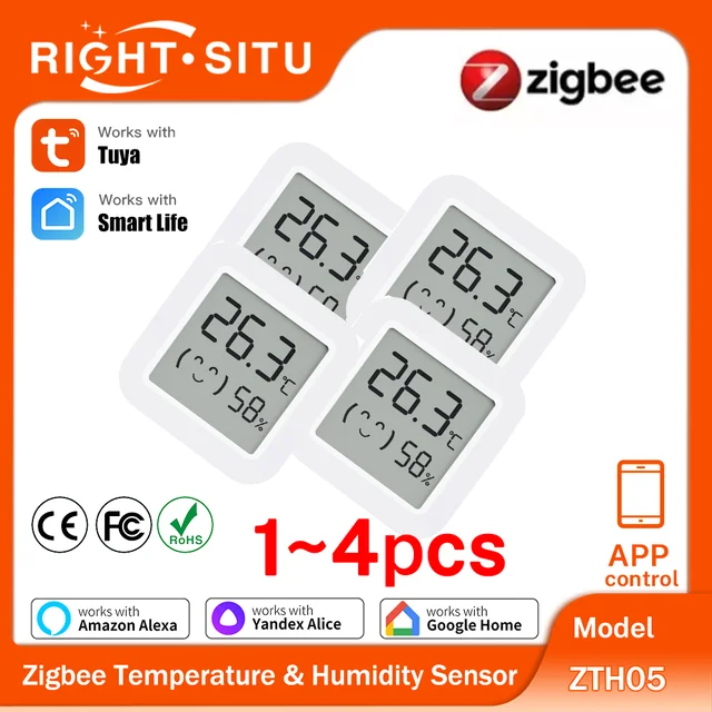 Tuya Mini Zigbee Thermometer Hygrometer Temperature Humidity Sensor Require Hub work with Tuya Alexa Yandex Zigbee2MQTT ZHA