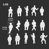 20pcs 1:50 Railway Train People Model Miniature Seated Figures Diy Modelling Sitting Passenger for Architecture Building Layout 1