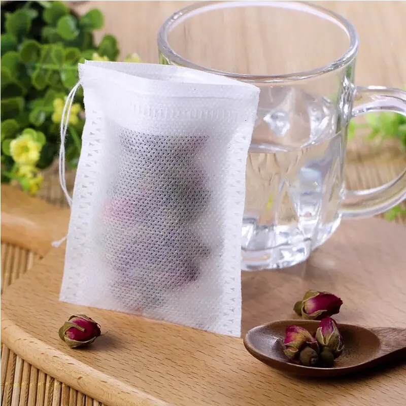 50/100PCS Disposable Tea Filter Bag Non-woven Fabric Teabags Spice Coffee Tea Infuser String Heal Seal Teabag Empty Pouch Tea Infuser Tea Filter Coffee Maker Filter