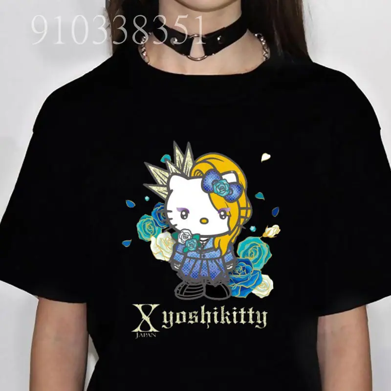 yoshikitty X JAPAN Tシャツ XL 2024 Punk Style YOSHIKITTY Graphic T Shirt Girl Gothic Y2k Top