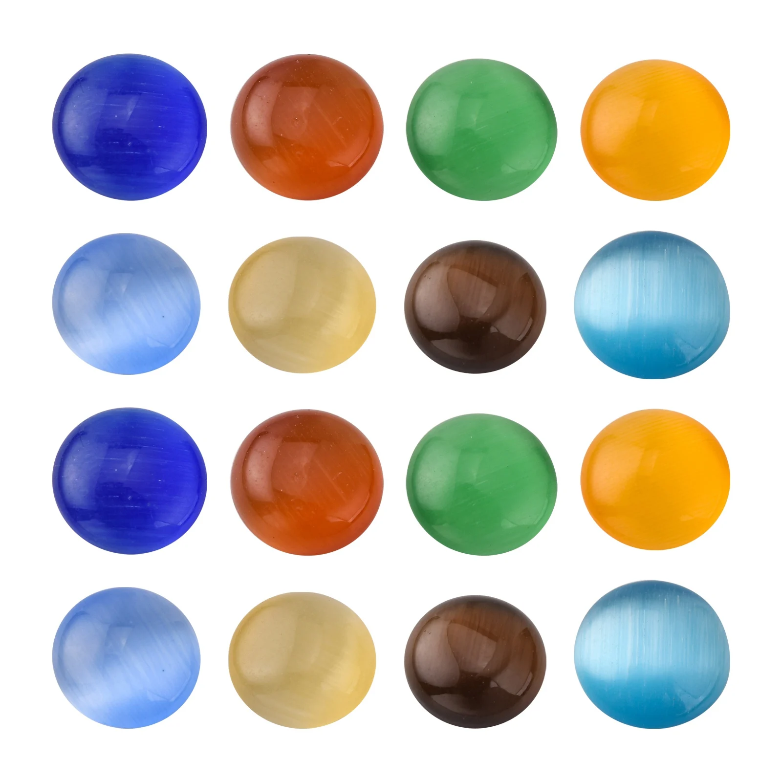 Half Round Dome Flat Cat Eye Glass Cabochon Cameo for Jewelry Making DIY Bracelet Necklace Accessories 4 6 8 10 12 14 20 25mm