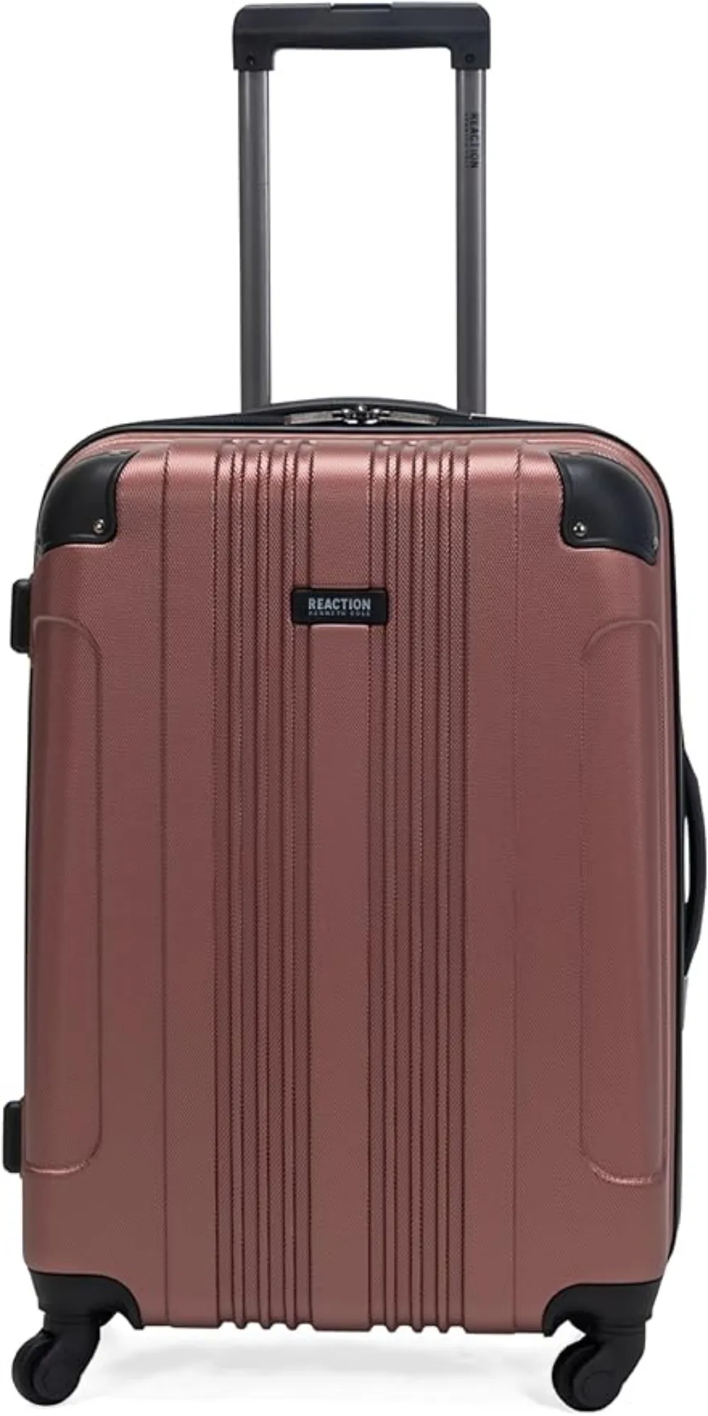 

Kenneth Cole REACTION Out of Bounds Lightweight Hardshell 4-Wheel Spinner Luggage, Rose Gold, 24-Inch Checked