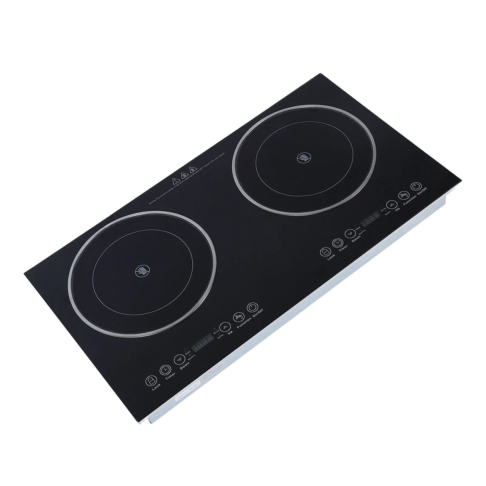 Electric Cooktop 2 Burner Ceramic Heating Countertop Built in Electric Stove Top with Touch Control Timer for Kitchen 3