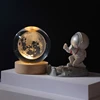 USB LED Night Light Galaxy Saturn Moon Creative Crystal Ball Mood Light Bedroom Home Decor Table Lamp for Children Birthday Gift 2
