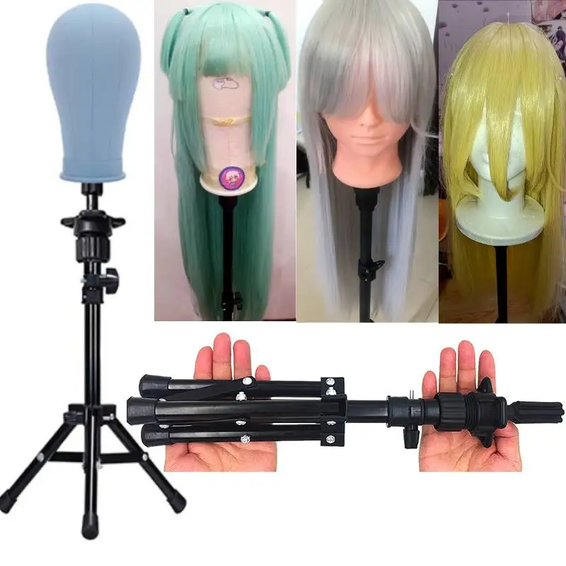 

Mini Adjustable Wig Stands Head Stand For Wigs Tripod For Mannequin Head Tripod For Hairdressing Head Hair Stand Wig Rack