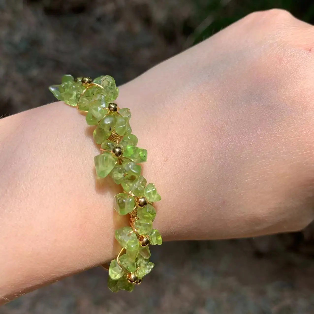 Natural Amethyst Aquamarine  Olivine Citrine Bracelet Stone Irregular Jewelry For Women Design Handmade Chip Jewelry