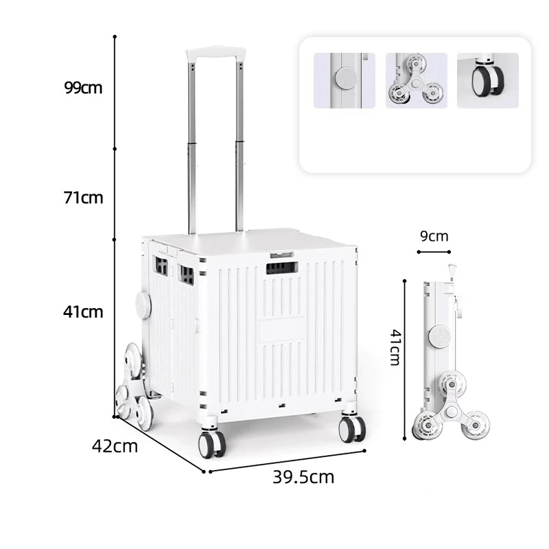 Shopping Cart Hand Picnic Shopping 55L 8 Wheel Universal Wheel Outdoor Foldable Camping Trolley Vegetable Basket Pull Climbing 3